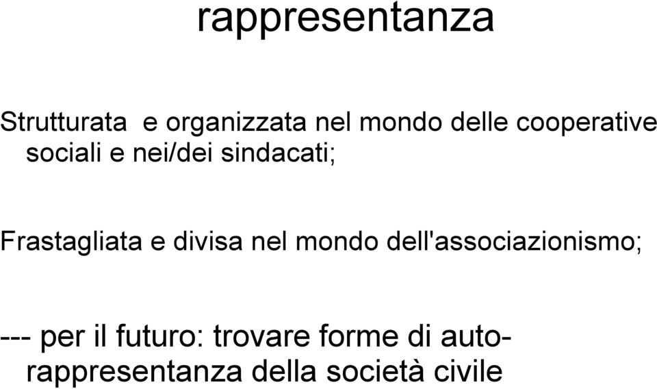 divisa nel mondo dell'associazionismo; --- per il