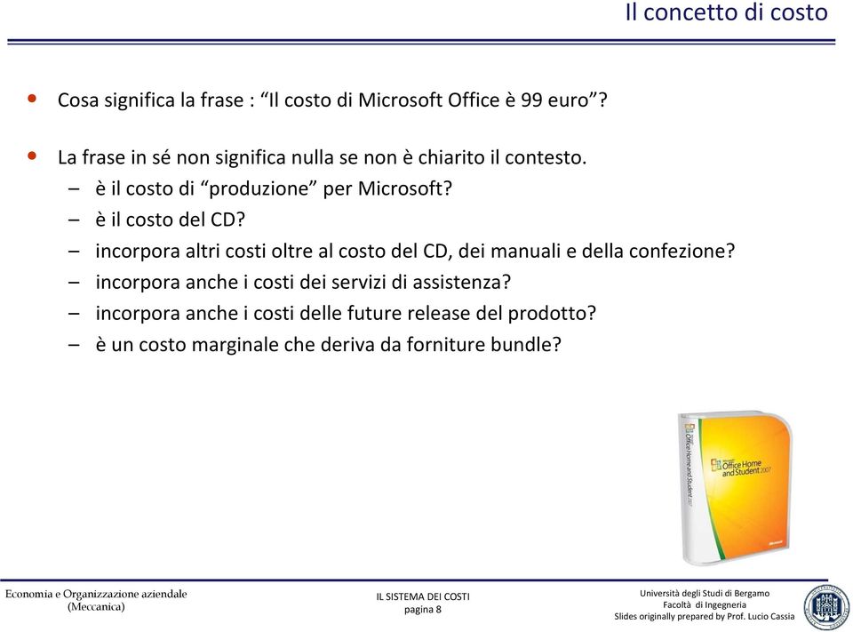 èil costo del CD? incorpora altri costi oltre al costo del CD, dei manuali e della confezione?