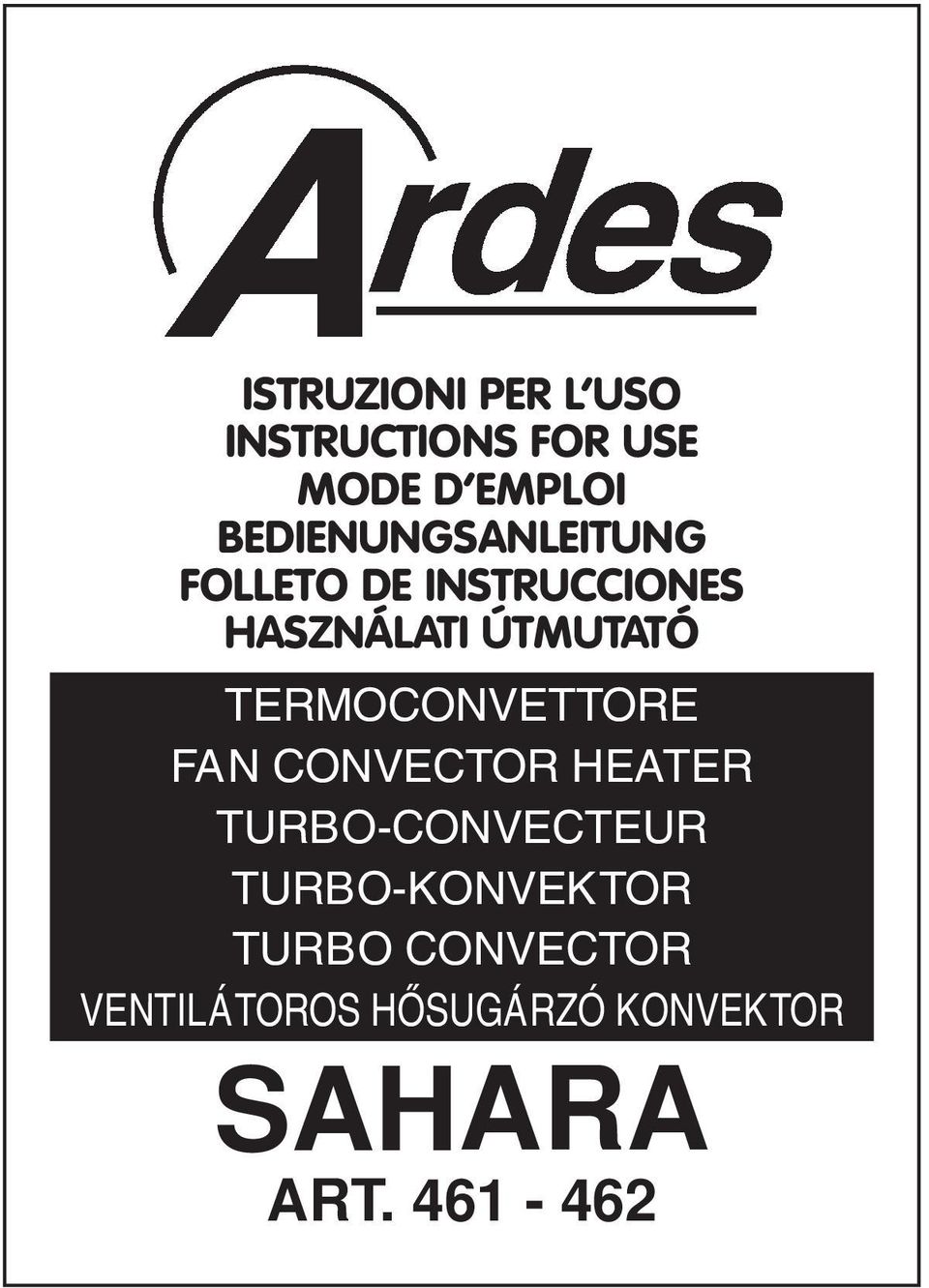 TERMOCONVETTORE FAN CONVECTOR HEATER TURBO-CONVECTEUR