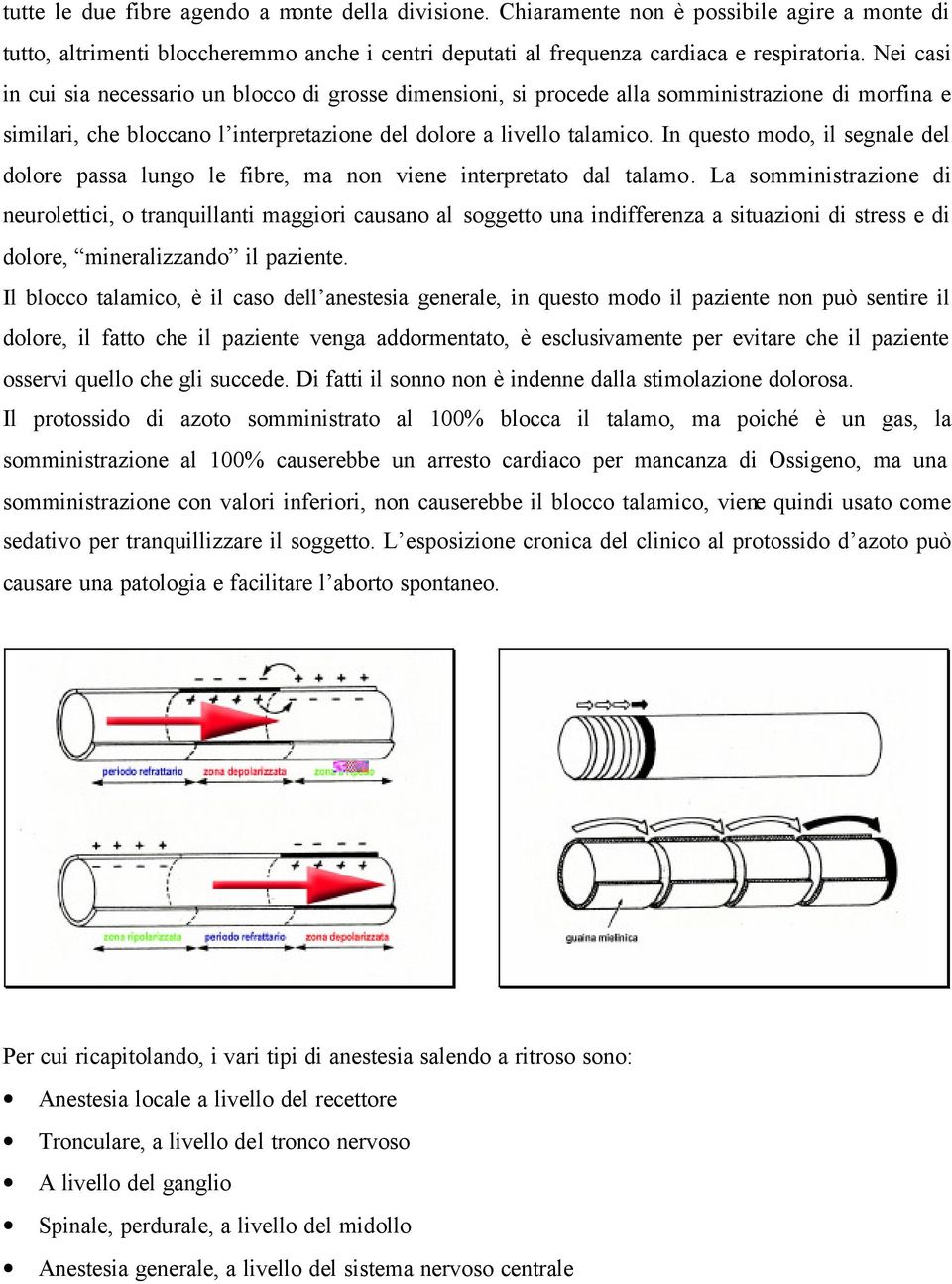 In questo modo, il segnale del dolore passa lungo le fibre, ma non viene interpretato dal talamo.