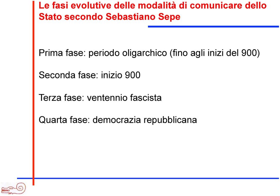 (fino agli inizi del 900) Seconda fase: inizio 900 Terza