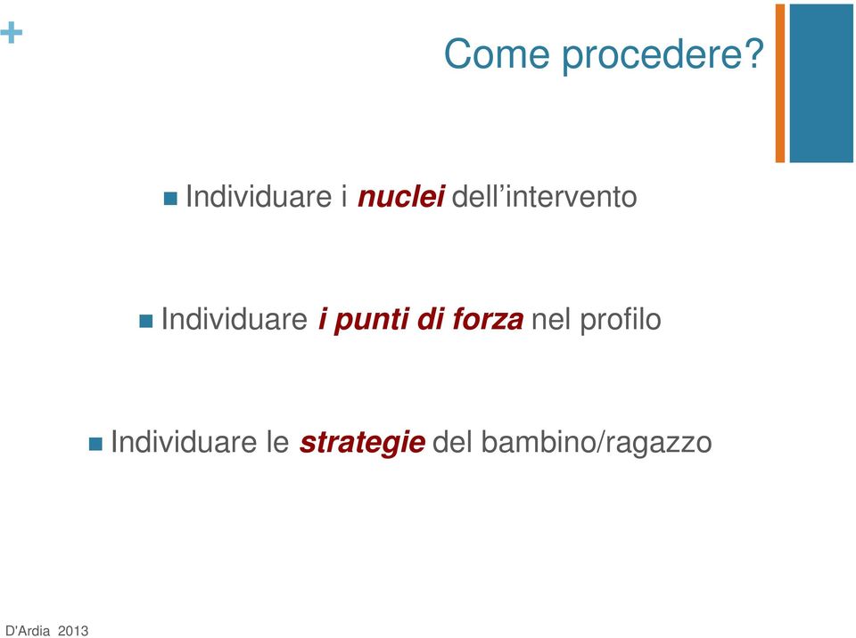 intervento Individuare i punti di