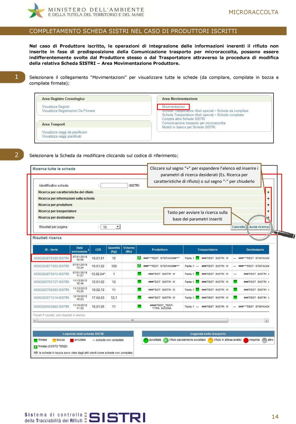 Scheda SISTRI Area Movimentazione Produttore.