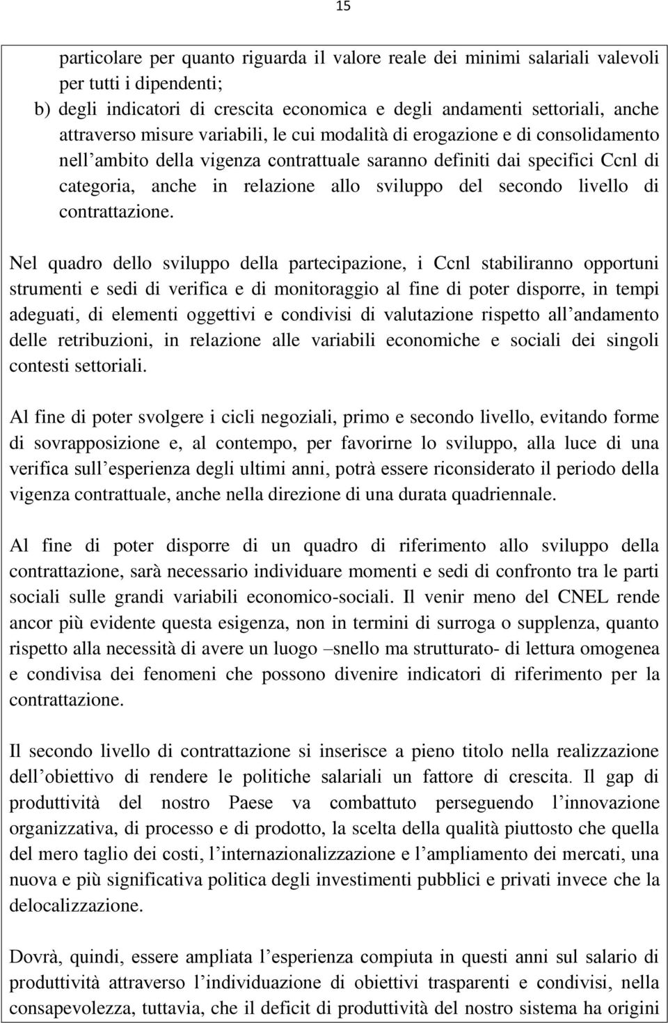 secondo livello di contrattazione.