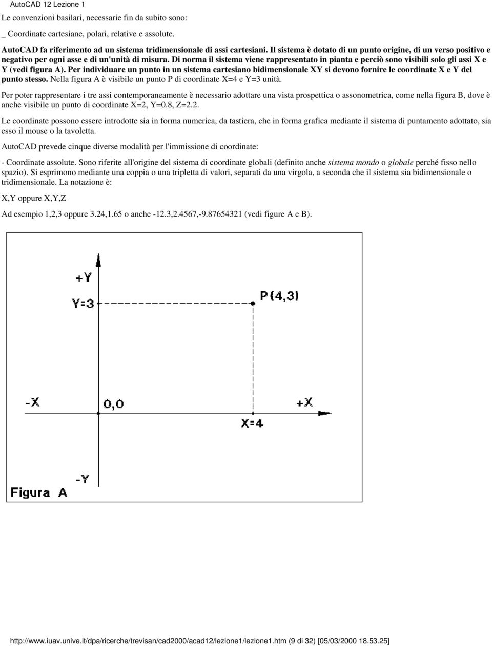 Di norma il sistema viene rappresentato in pianta e perciò sono visibili solo gli assi X e Y (vedi figura A).