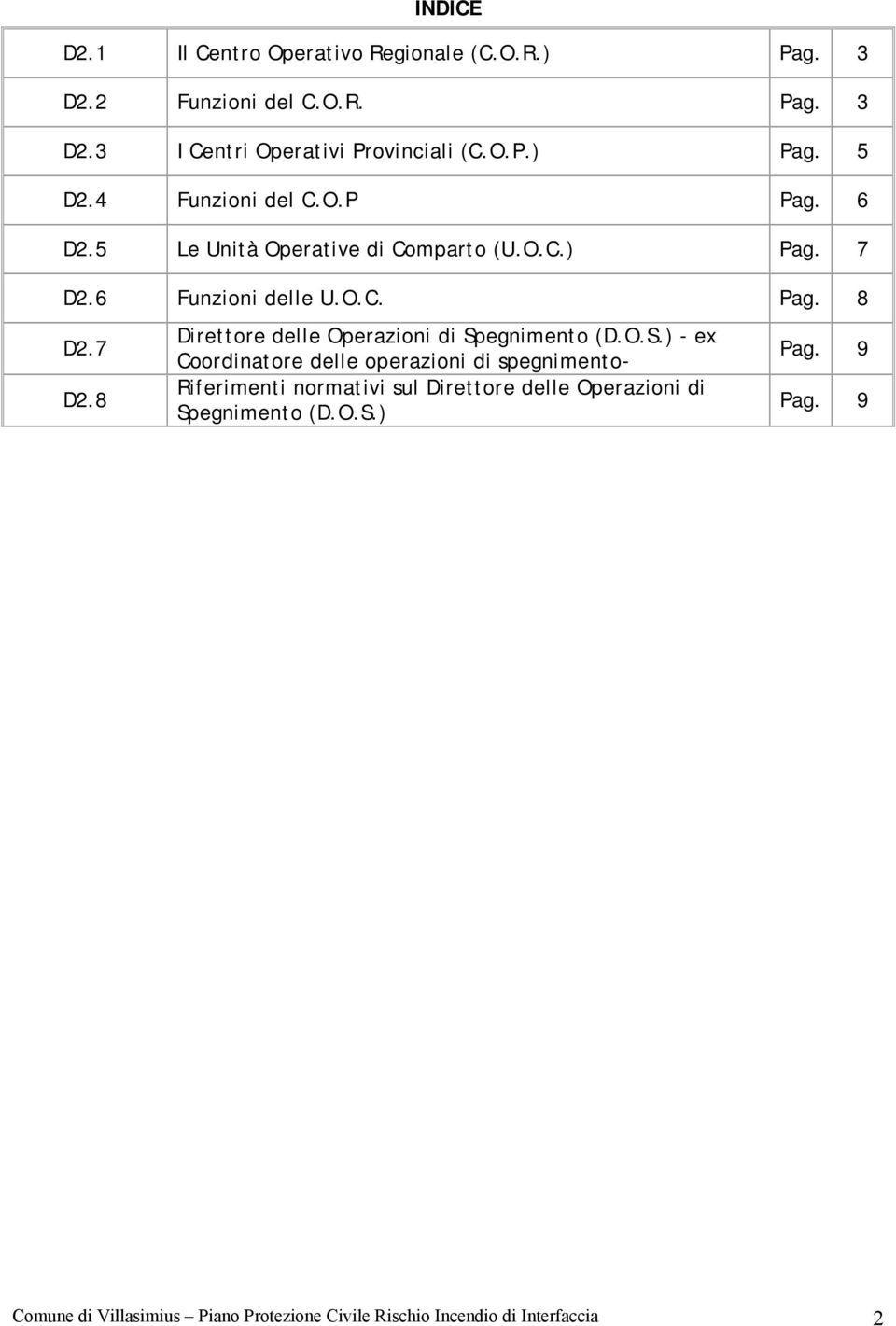 O.S.) - ex Coordinatore delle operazioni di spegnimento- Riferimenti normativi sul Direttore delle Operazioni di Spegnimento (D.O.S.) Pag.