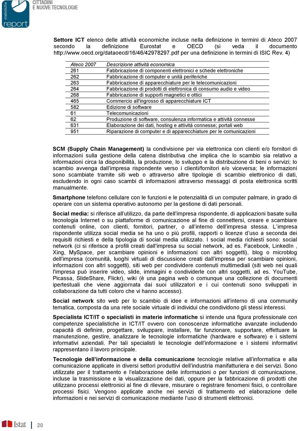 4) Ateco 27 Descrizione attività economica 261 Fabbricazione di componenti elettronici e schede elettroniche 262 Fabbricazione di computer e unità periferiche 263 Fabbricazione di apparecchiature per