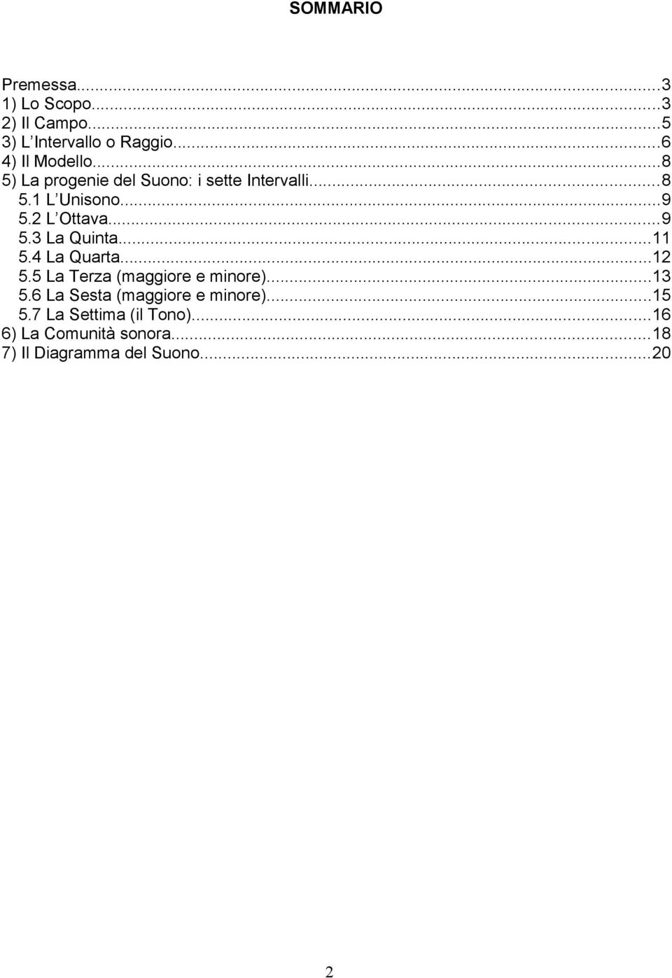 ..11 5.4 La Quarta...12 5.5 La Terza (maggiore e minore)...13 5.6 La Sesta (maggiore e minore).