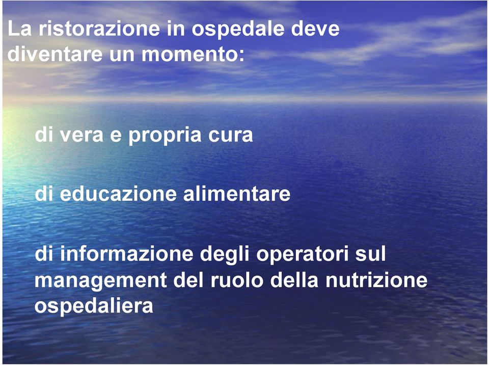 alimentare di informazione degli operatori sul