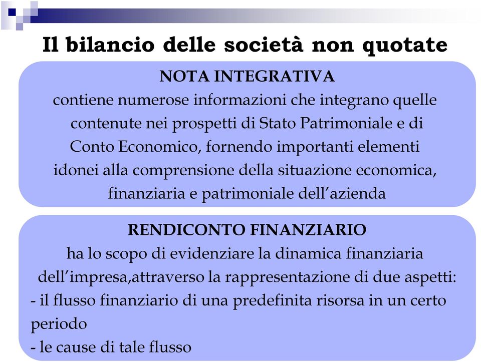 finanziaria e patrimoniale dell azienda RENDICONTO FINANZIARIO ha lo scopo di evidenziare la dinamica finanziaria dell