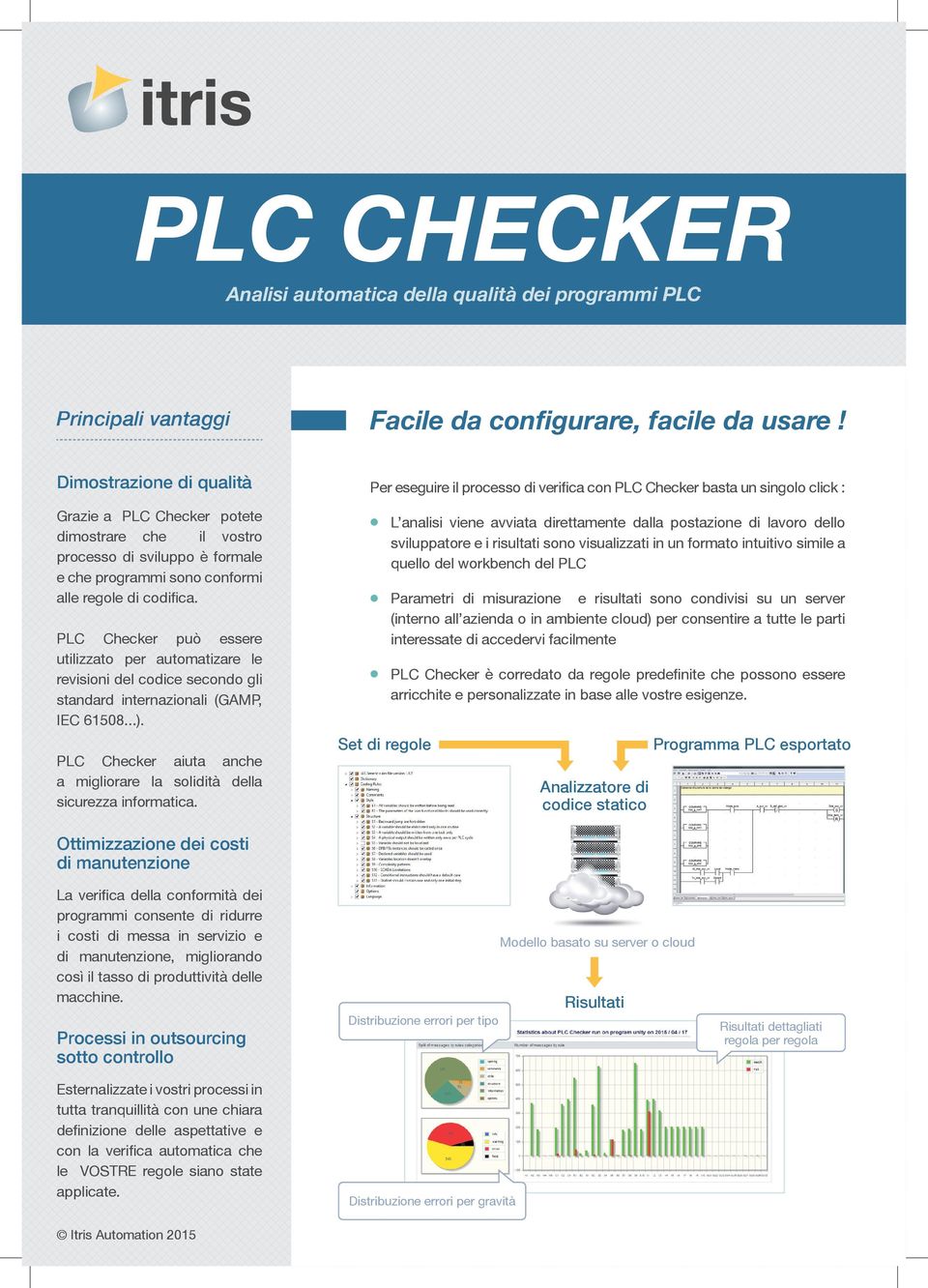 PLC Checker può essere utilizzato per automatizare le revisioni del codice secondo gli standard internazionali (GAMP, IEC 61508...).