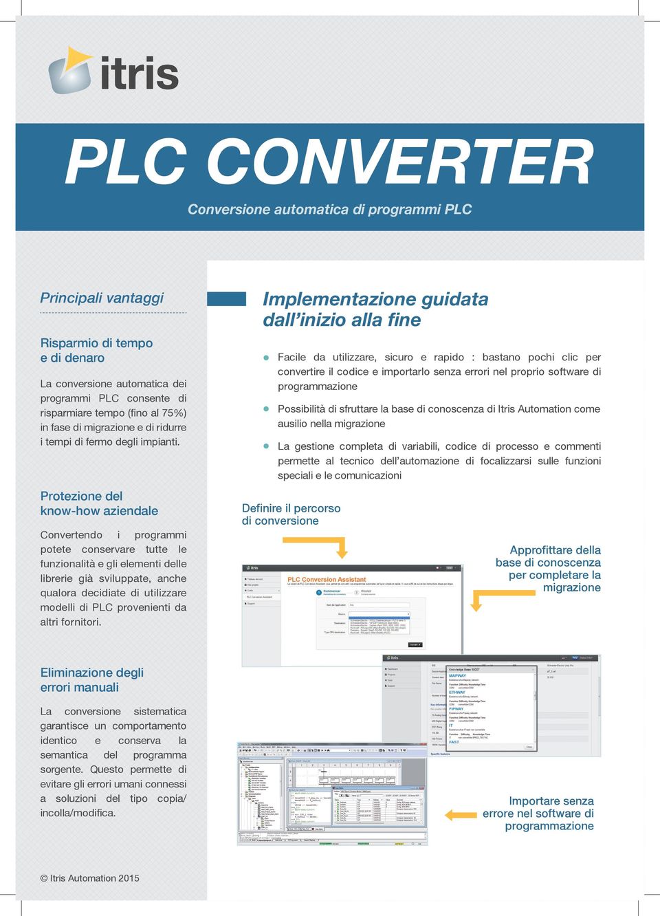 Protezione del know-how aziendale Convertendo i programmi potete conservare tutte le funzionalità e gli elementi delle librerie già sviluppate, anche qualora decidiate di utilizzare modelli di PLC