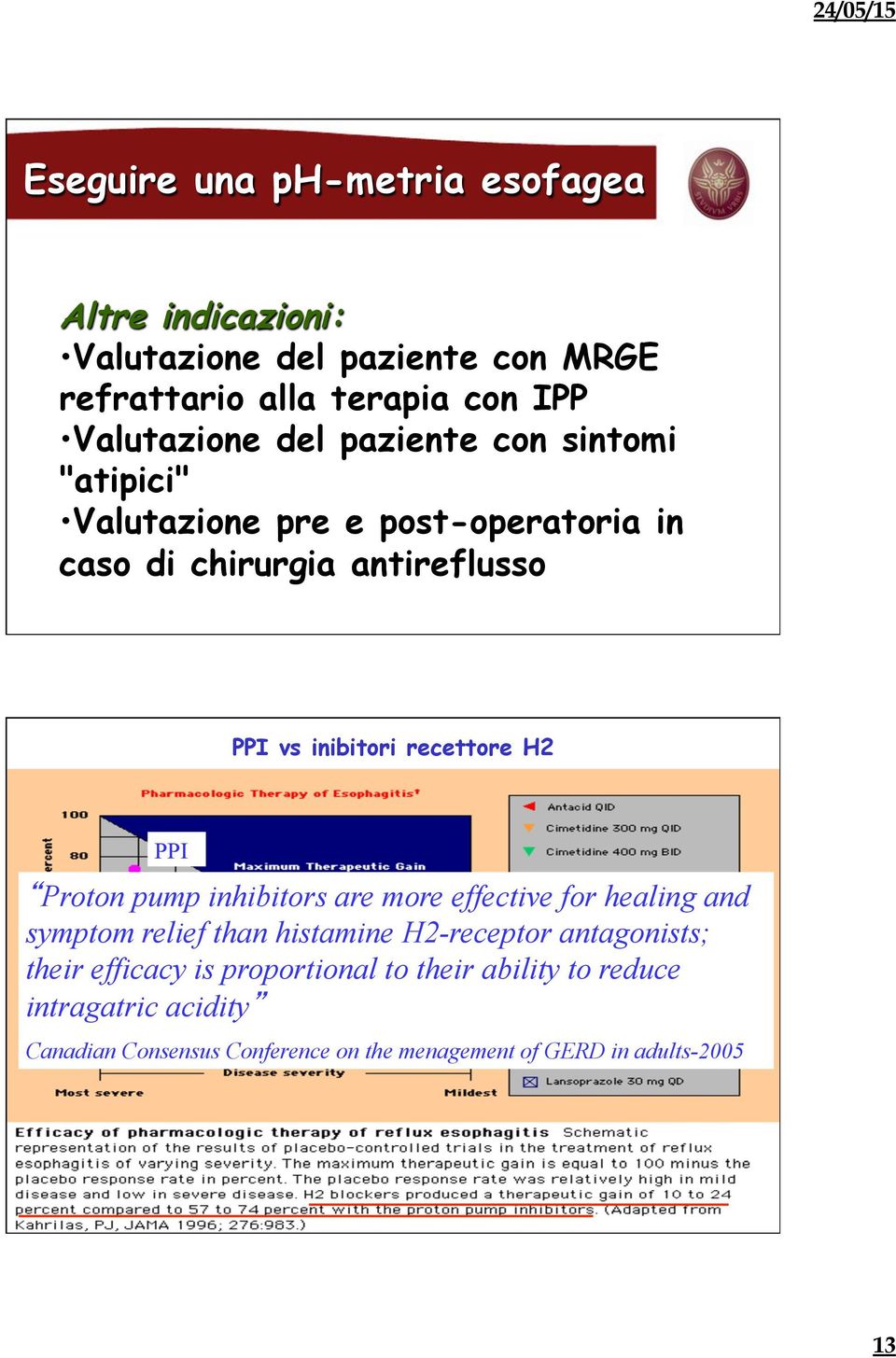 PPI Proton pump inhibitors are more effective for healing and symptom relief than histamine H2-receptor antagonists; their efficacy