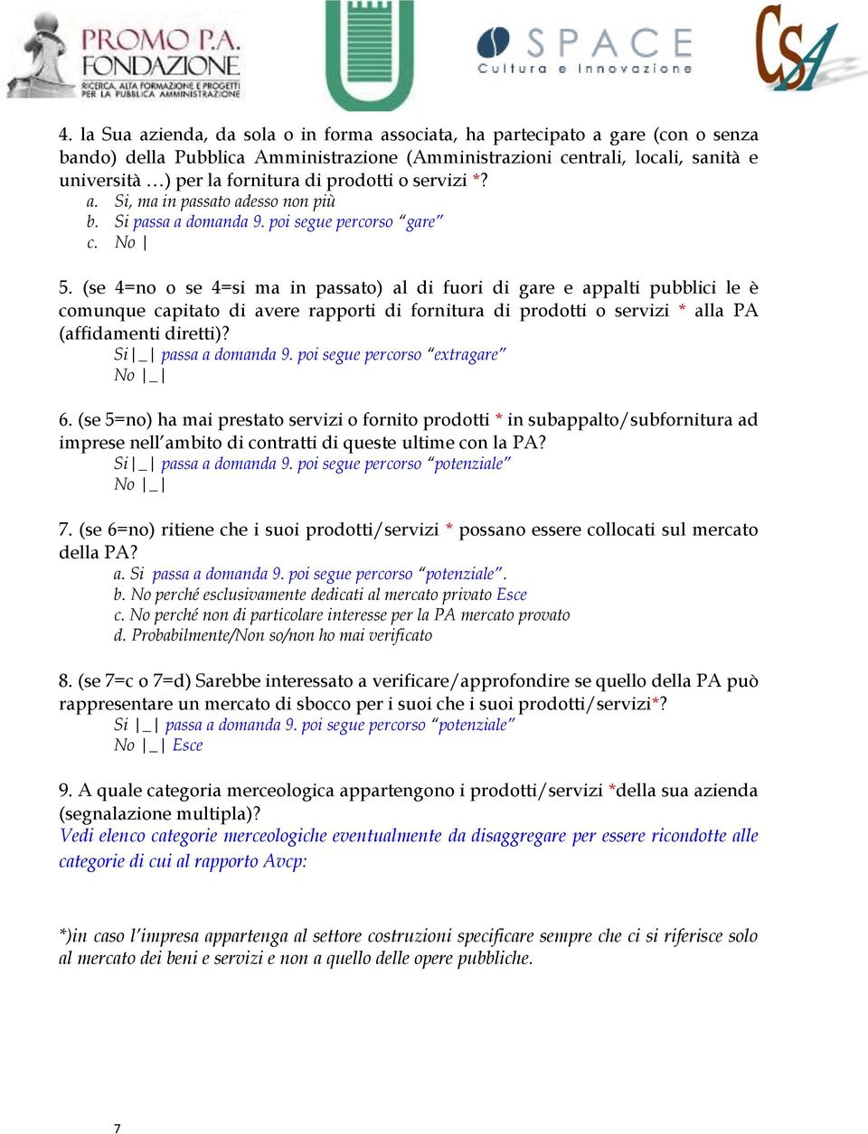 (se 4=no o se 4=si ma in passato) al di fuori di gare e appalti pubblici le è comunque capitato di avere rapporti di fornitura di prodotti o servizi * alla PA (affidamenti diretti)?