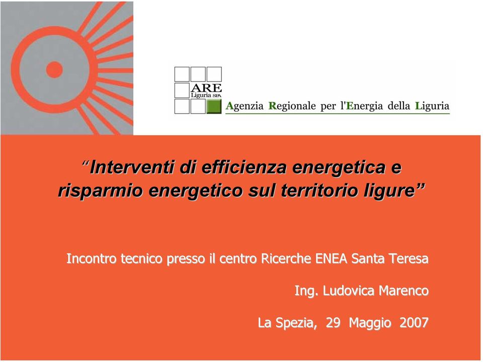 tecnico presso il centro Ricerche ENEA Santa