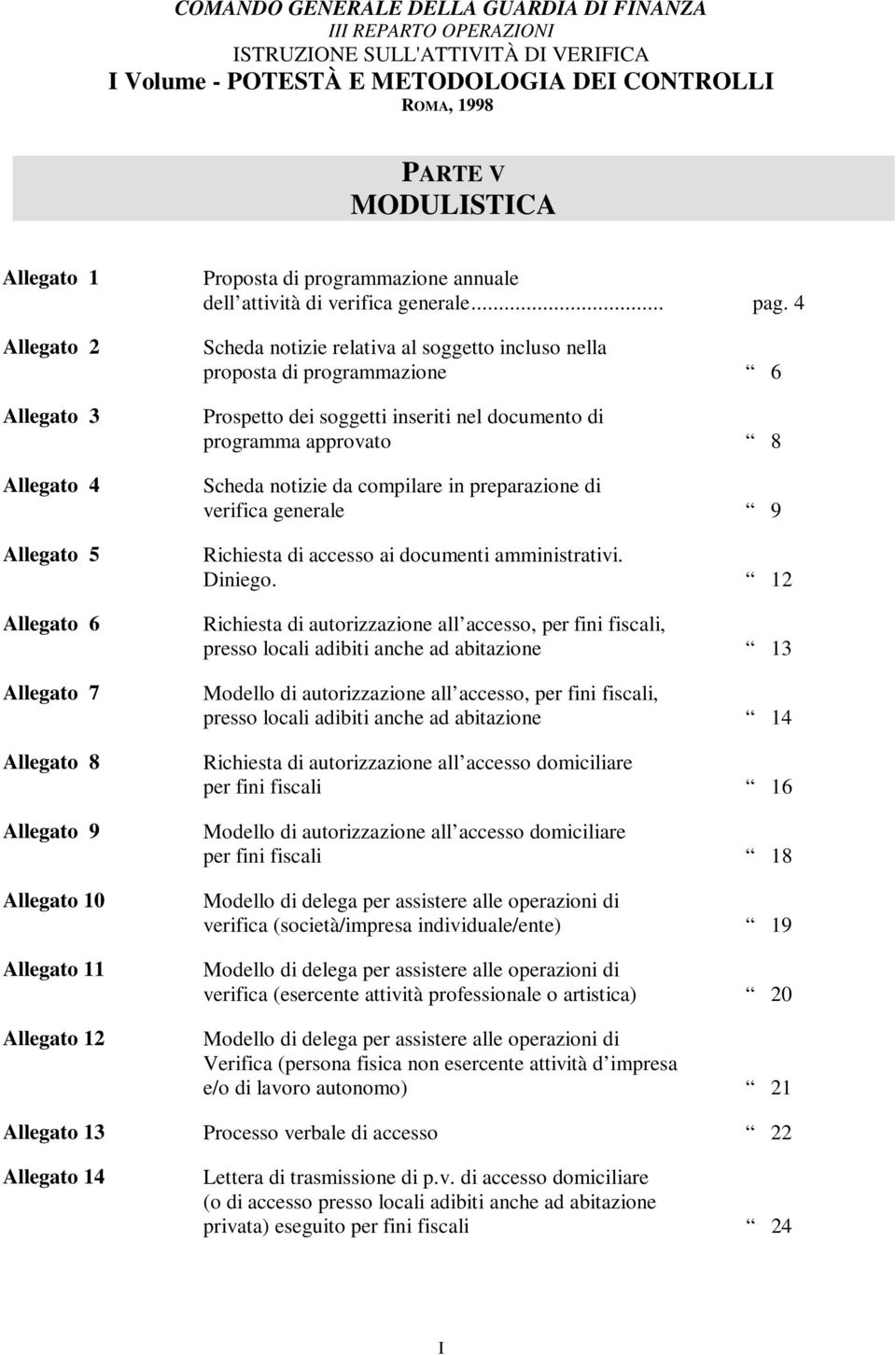 4 Scheda notizie relativa al soggetto incluso nella proposta di programmazione 6 Prospetto dei soggetti inseriti nel documento di programma approvato 8 Scheda notizie da compilare in preparazione di