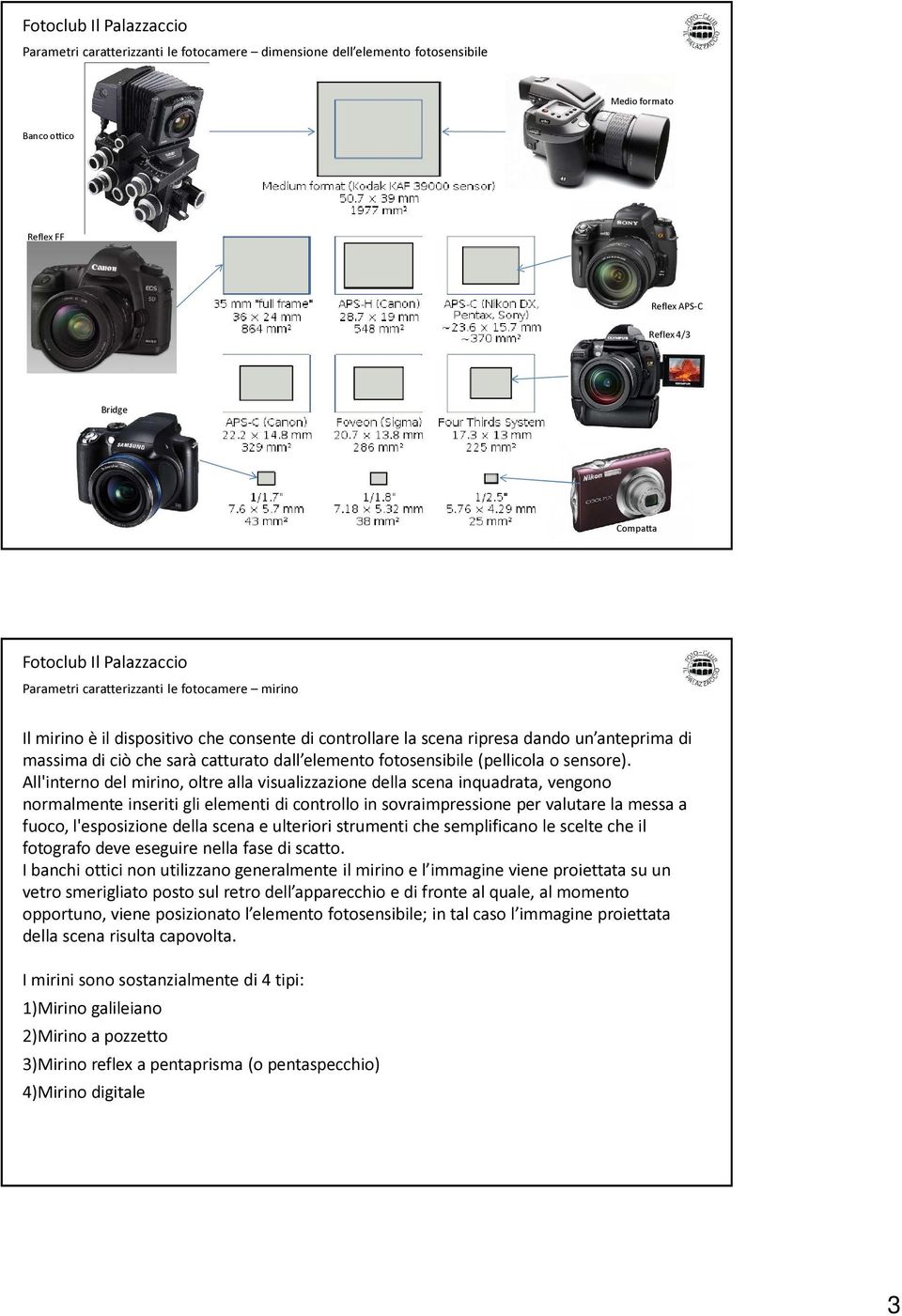 All'interno del mirino, oltre alla visualizzazione della scena inquadrata, vengono normalmente inseriti gli elementi di controllo in sovraimpressione per valutare la messa a fuoco, l'esposizione