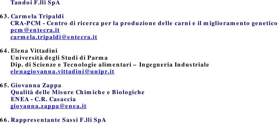 pcm@entecra.it carmela.tripaldi@entecra.it 64. Elena Vittadini Università degli Studi di Parma Dip.
