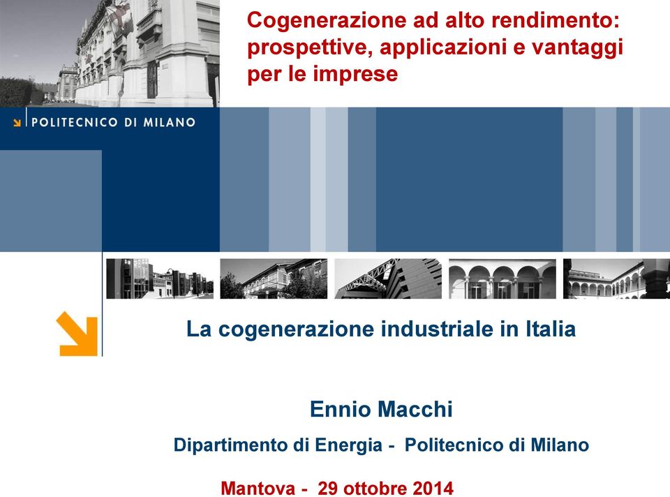 cogenerazione industriale in Italia Dipartimento