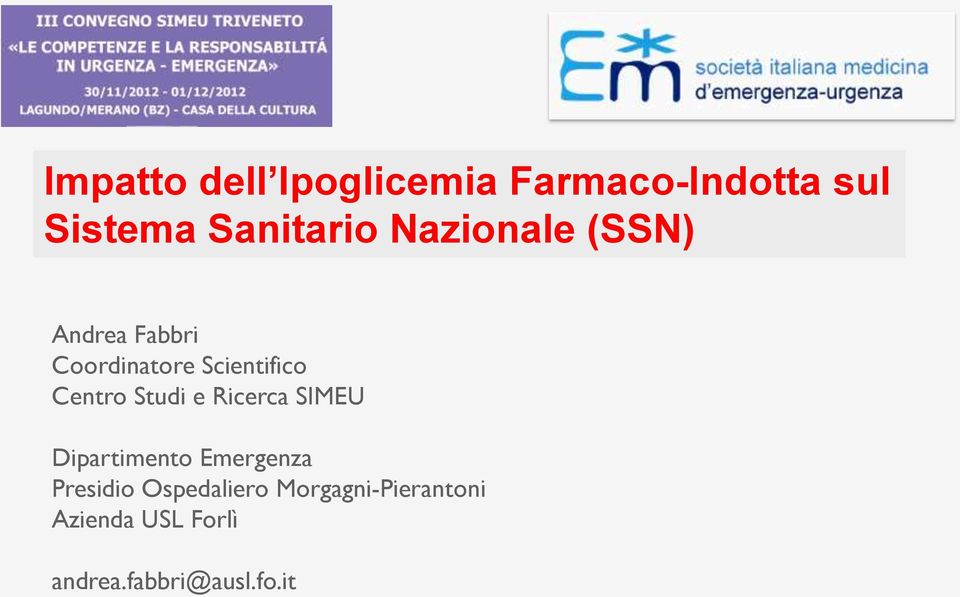 Studi e Ricerca SIMEU Dipartimento Emergenza Presidio