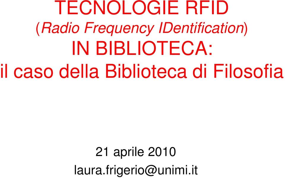 caso della Biblioteca di Filosofia