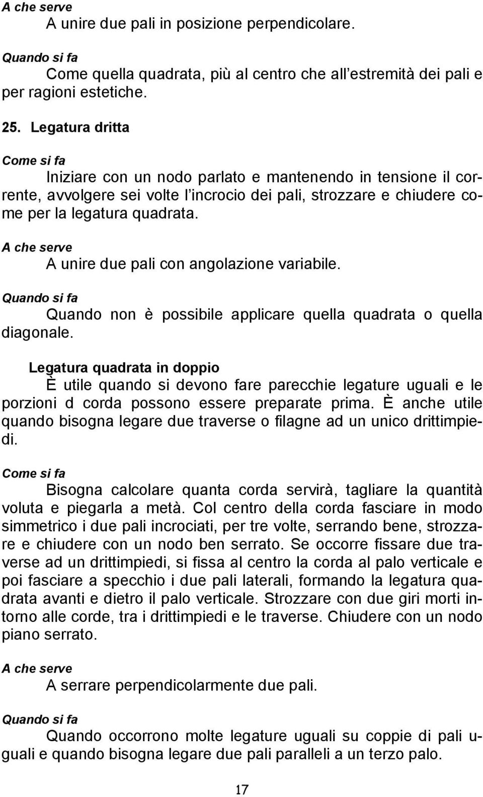 A che serve A unire due pali con angolazione variabile. Quando si fa Quando non è possibile applicare quella quadrata o quella diagonale.