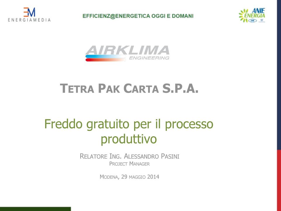 il processo produttivo RELATORE ING.