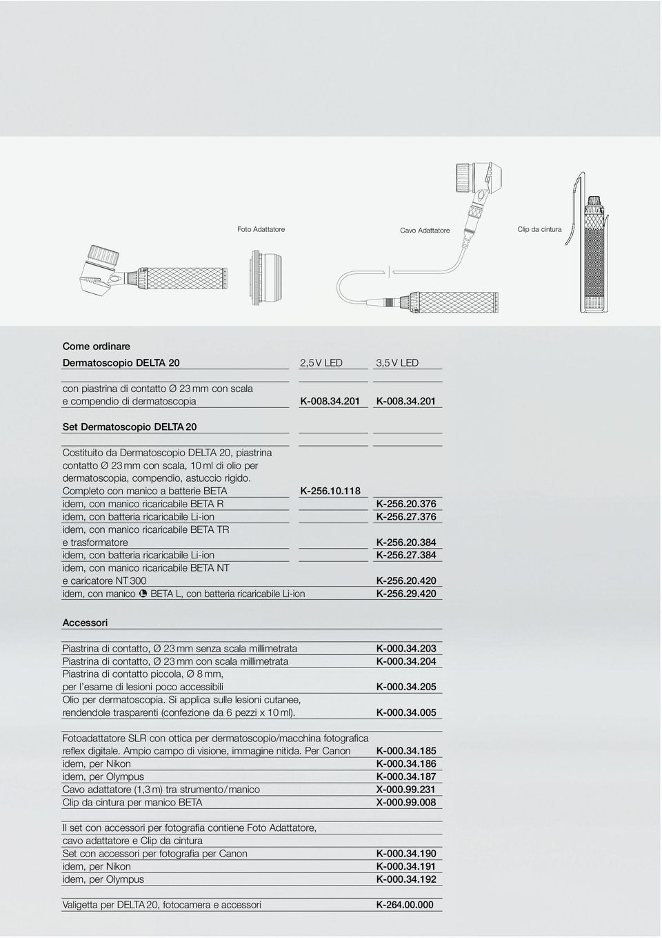 Completo con manico a batterie BETA K-256.10.118 idem, con manico ricaricabile BETA R K-256.20.376 idem, con batteria ricaricabile Li-ion K-256.27.