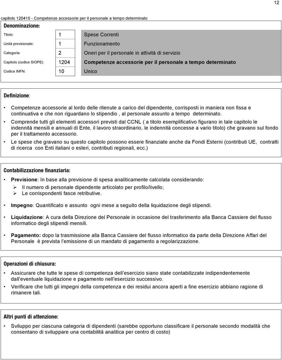 e che non riguardano lo stipendio, al personale assunto a tempo determinato.