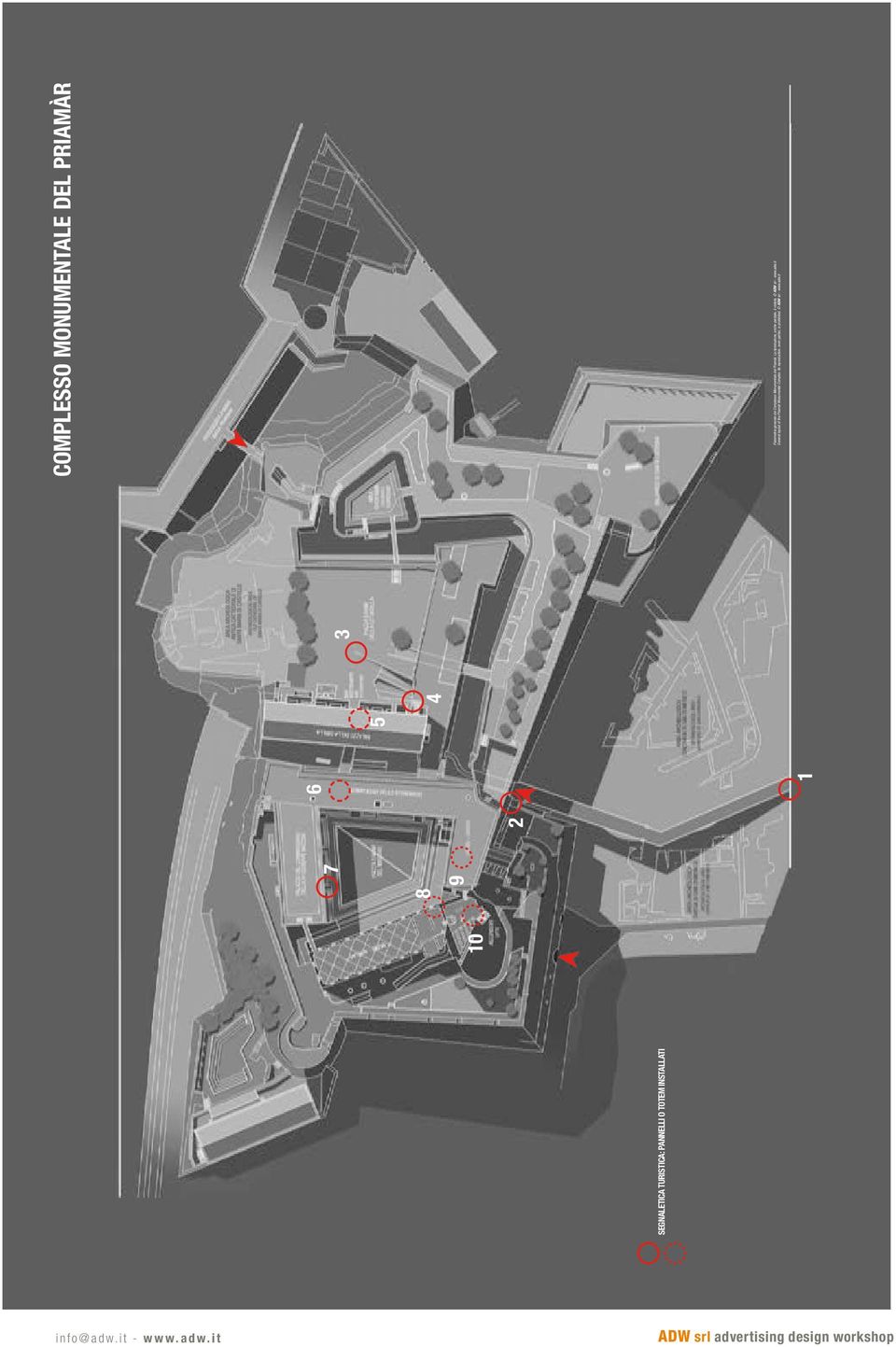 Planimetria generale del Complesso Monumentale del Priamàr. La riproduzione, anche parziale, è vietata. ADW srl - www.