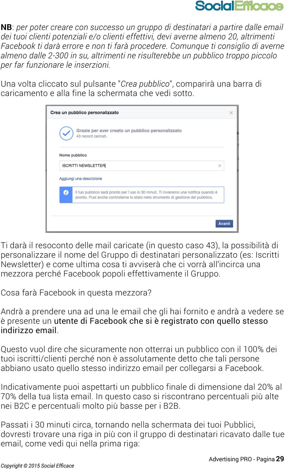 Una volta cliccato sul pulsante "Crea pubblico", comparirà una barra di caricamento e alla fine la schermata che vedi sotto.