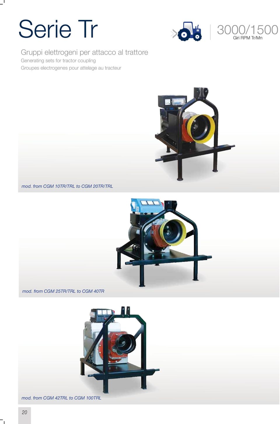 tracteur << 3000/1500 mod. from CGM 10TR/TRL to CGM 20TR/TRL mod.