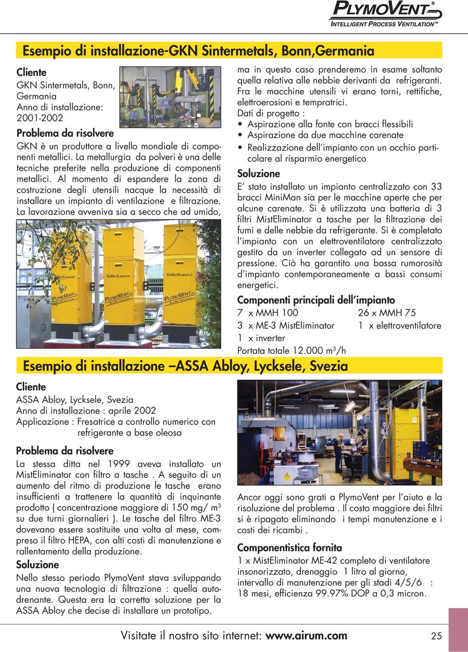 Al momento di espandere la zona di costruzione degli utensili nacque la necessità di installare un impianto di ventilazione e filtrazione.