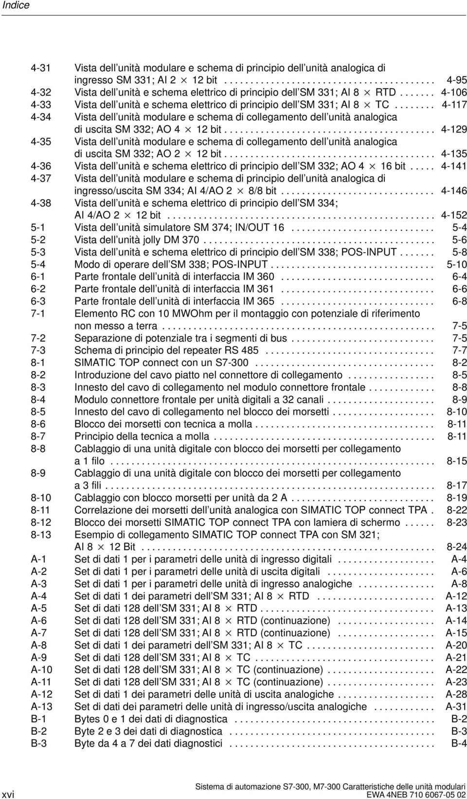 ....... 4-117 4-34 Vista dell unità modulare e schema di collegamento dell unità analogica di uscita SM 332; AO 4 12 bit.