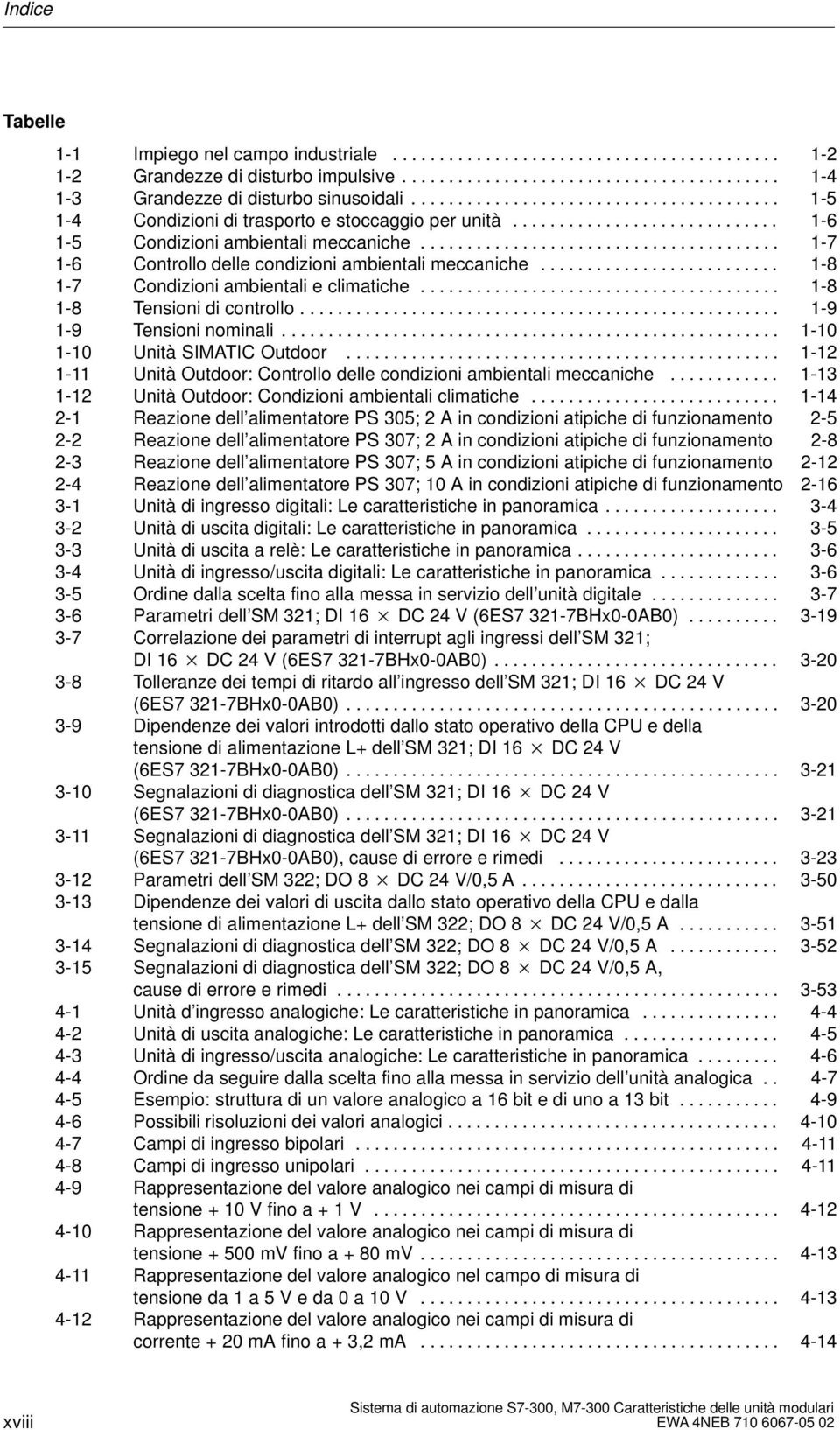 ...................................... 1-7 1-6 Controllo delle condizioni ambientali meccaniche.......................... 1-8 1-7 Condizioni ambientali e climatiche....................................... 1-8 1-8 Tensioni di controllo.