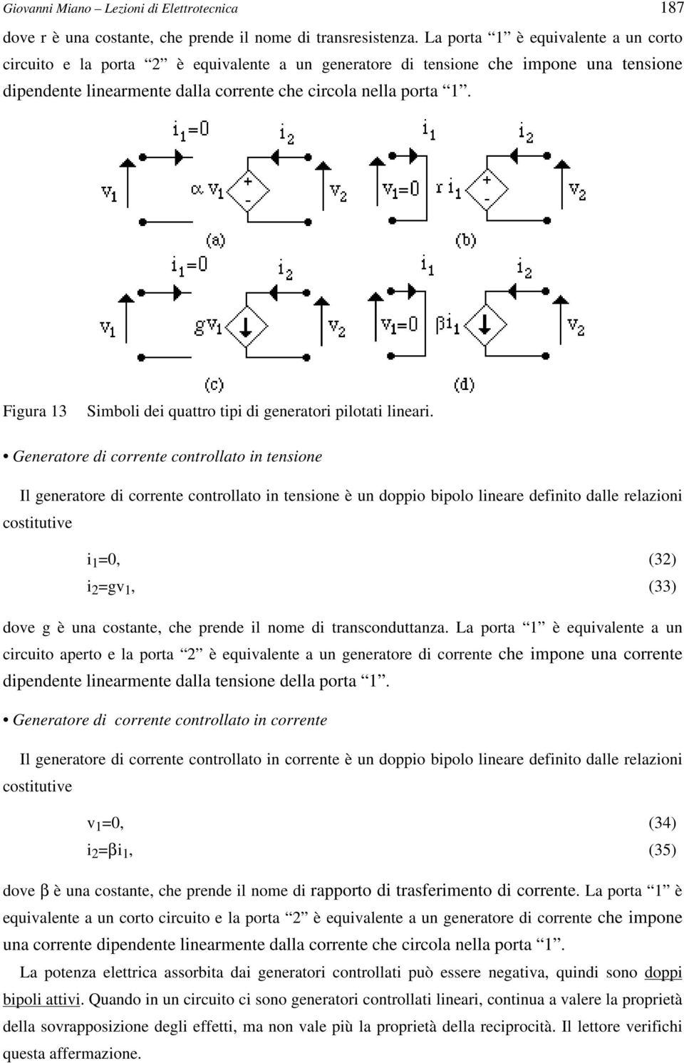 Figura 13 Simboli dei quattro tipi di generatori pilotati lineari.