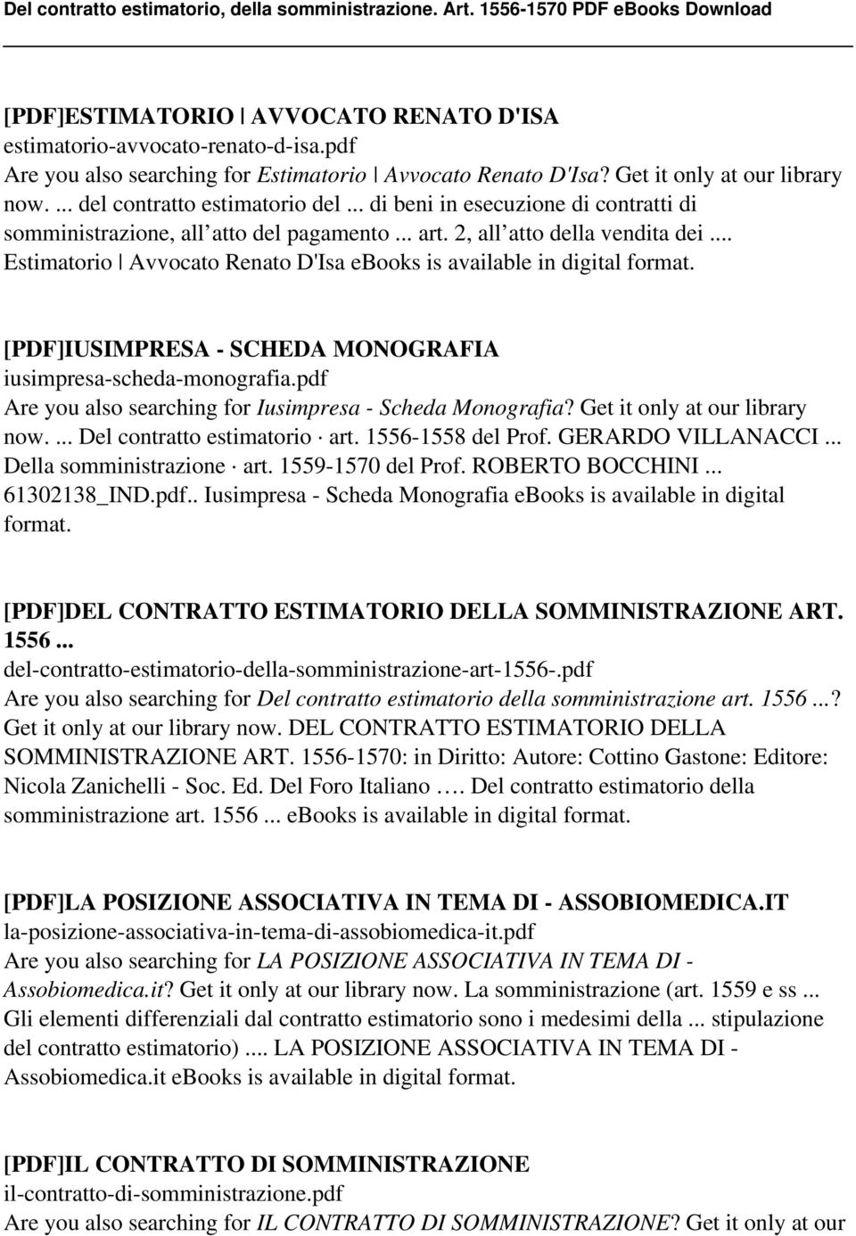 .. Estimatorio Avvocato Renato D'Isa ebooks is [PDF]IUSIMPRESA - SCHEDA MONOGRAFIA iusimpresa-scheda-monografia.pdf Are you also searching for Iusimpresa - Scheda Monografia?