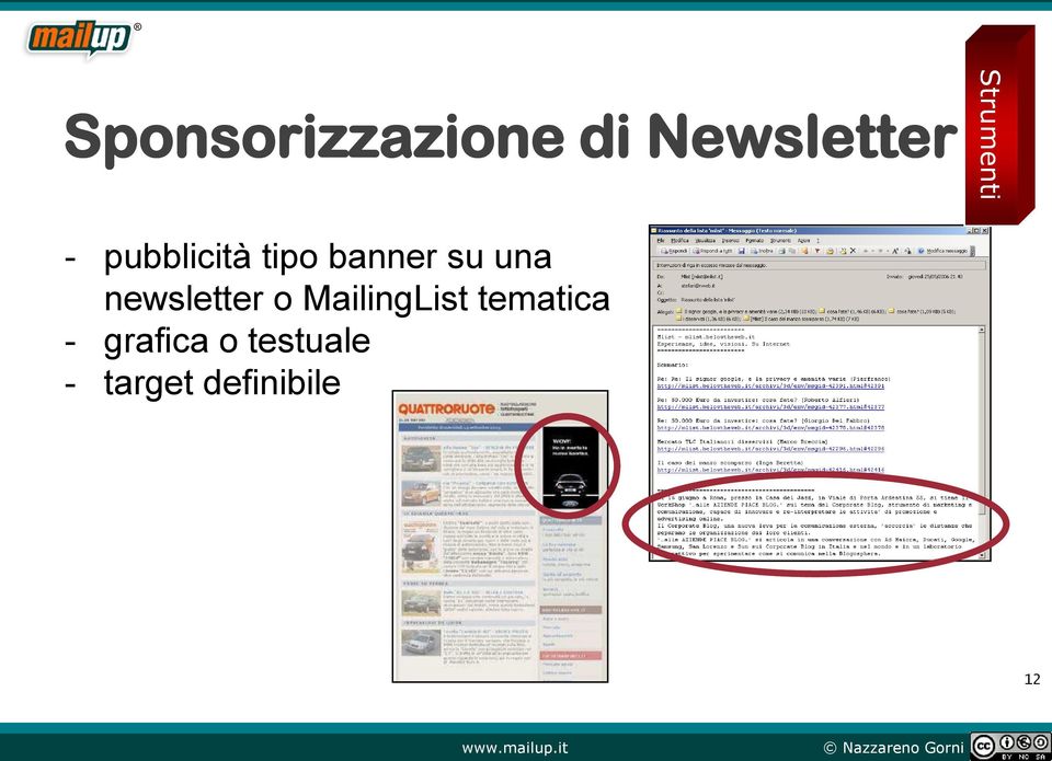 una newsletter o MailingList tematica