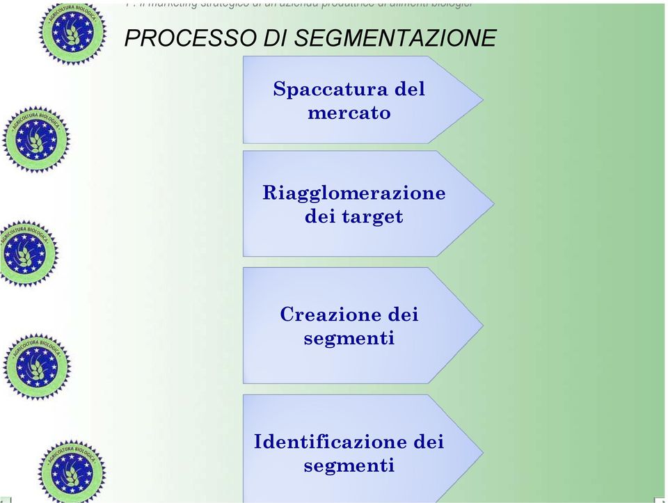 SEGMENTAZIONE Spaccatura del mercato