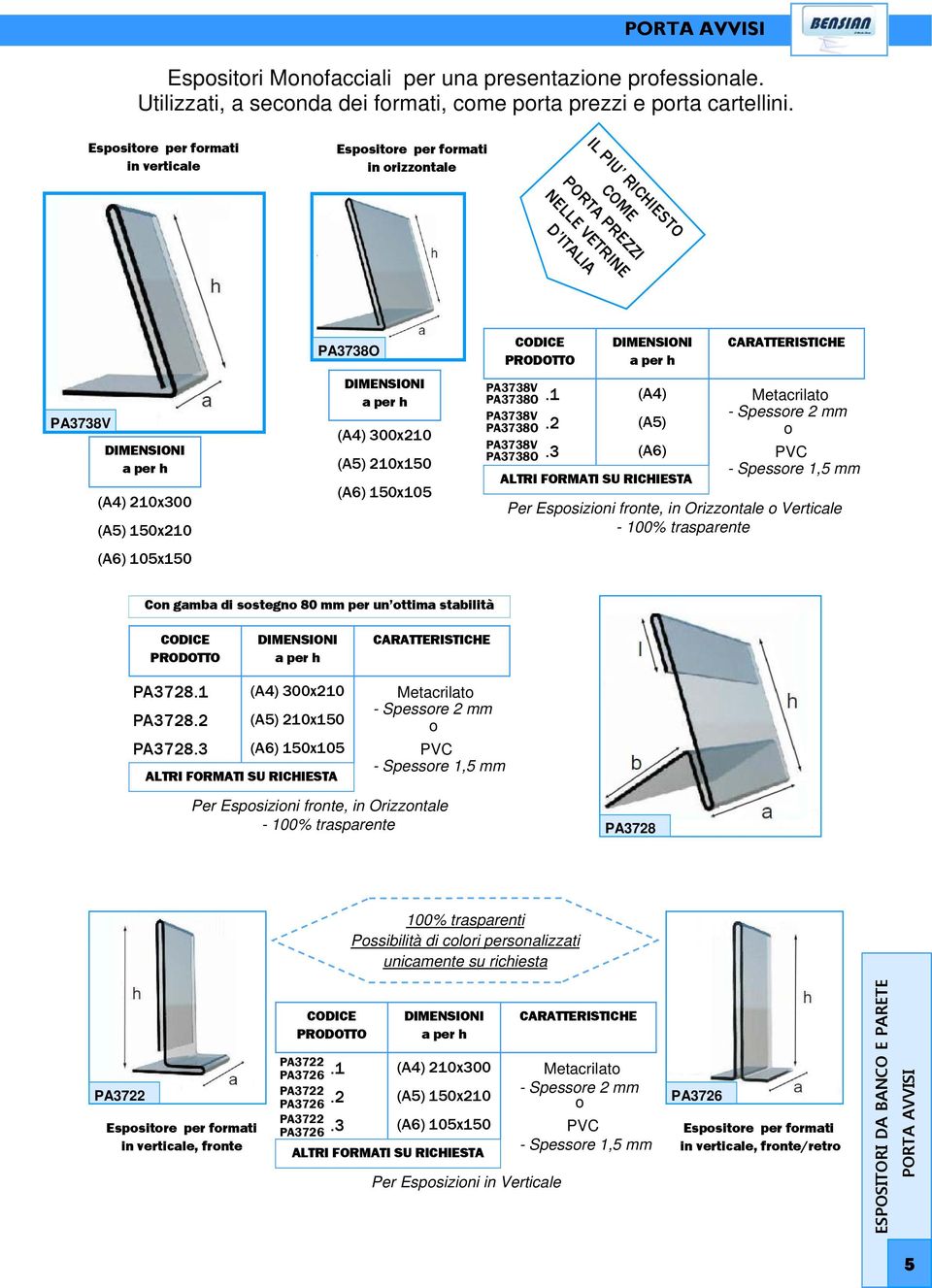 210x150 (A6) 150x105 PA3738V PA3738O PA3738V PA3738O PA3738V PA3738O.1 (A4).2 (A5).