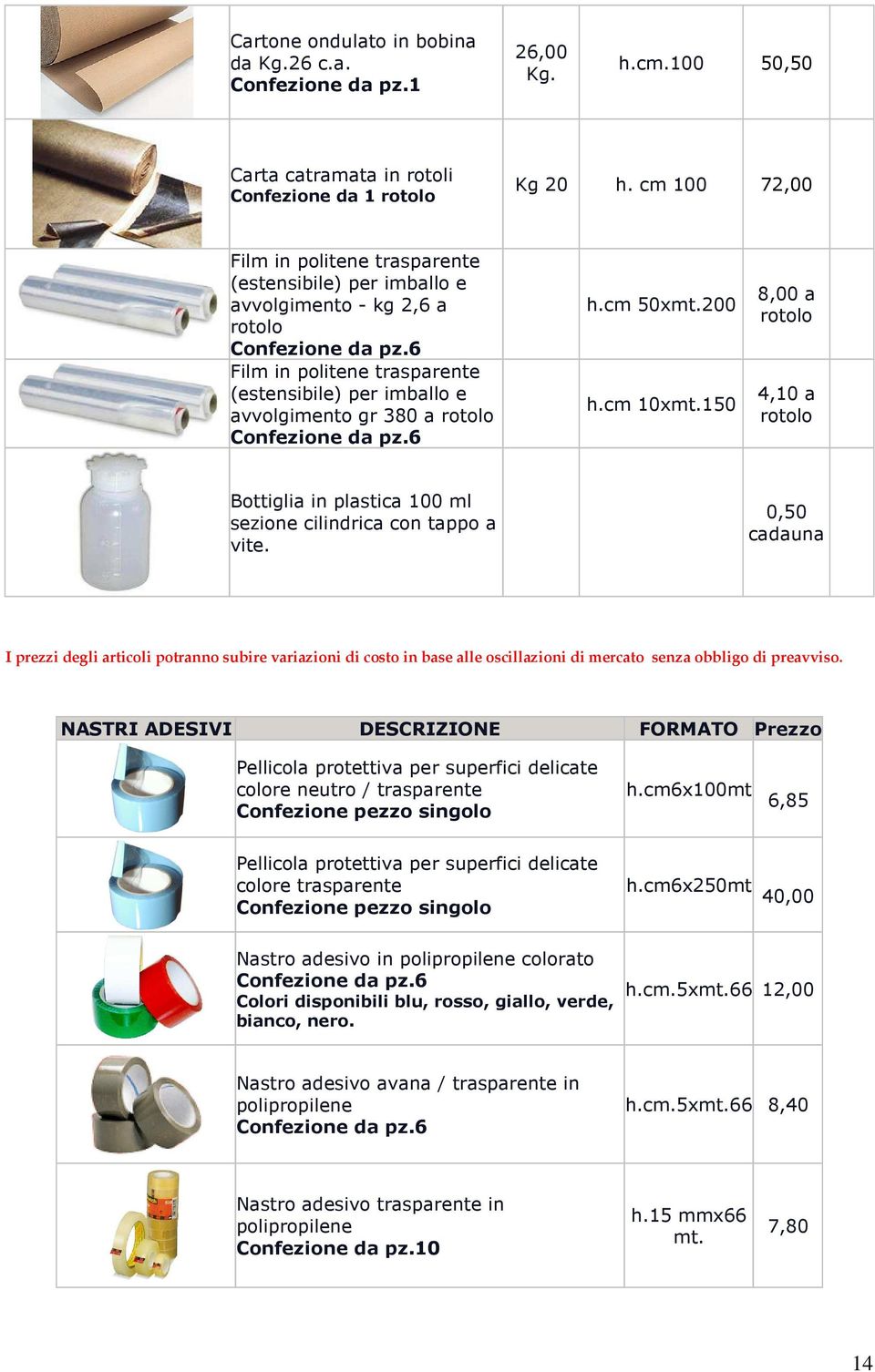 6 Film in politene trasparente (estensibile) per imballo e avvolgimento gr 380 a rotolo Confezione da pz.6 h.cm 50xmt.200 h.cm 10xmt.