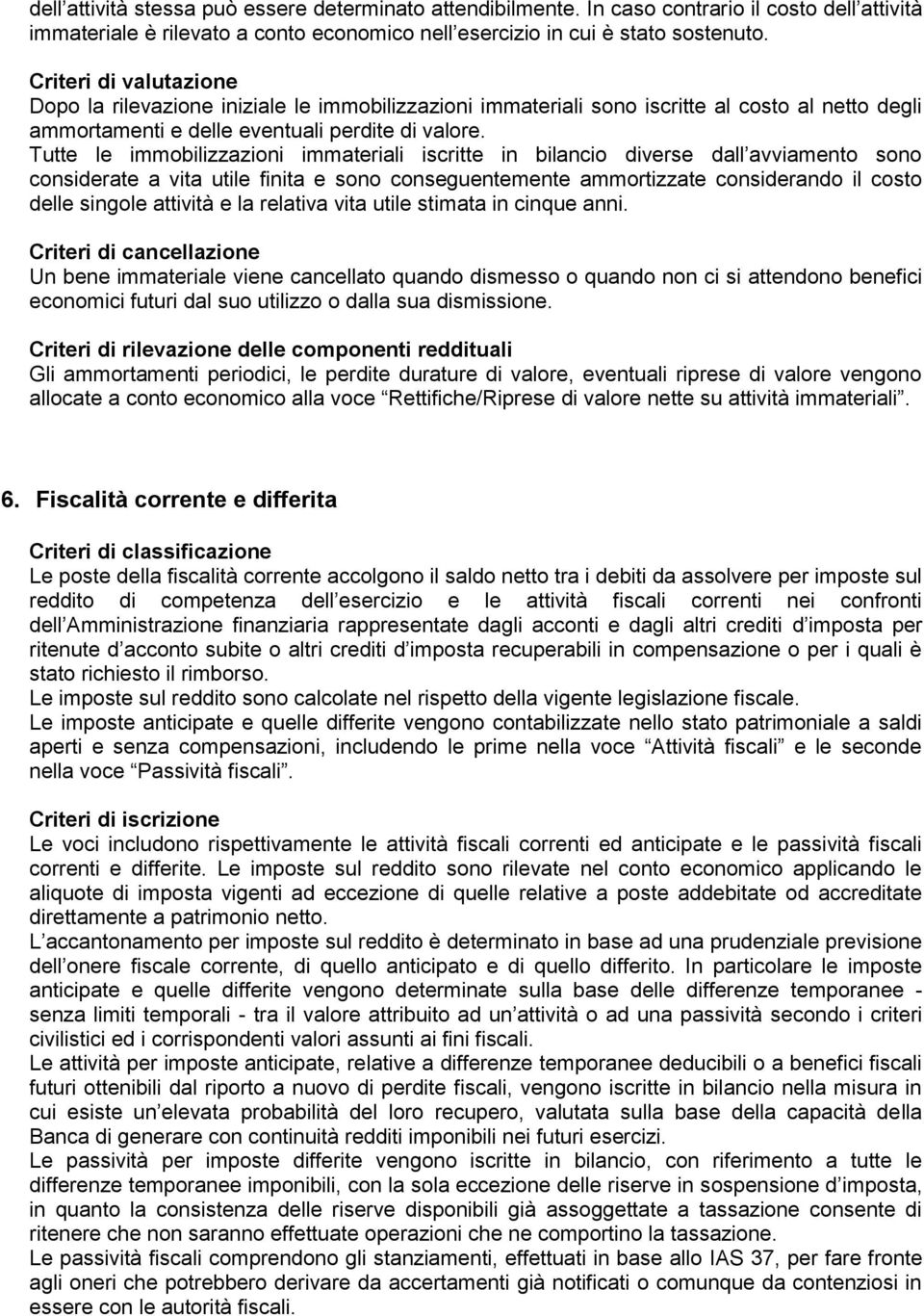 Tutte le immobilizzazioni immateriali iscritte in bilancio diverse dall avviamento sono considerate a vita utile finita e sono conseguentemente ammortizzate considerando il costo delle singole