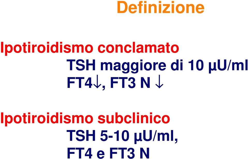 µu/ml FT4, FT3 N Ipotiroidismo