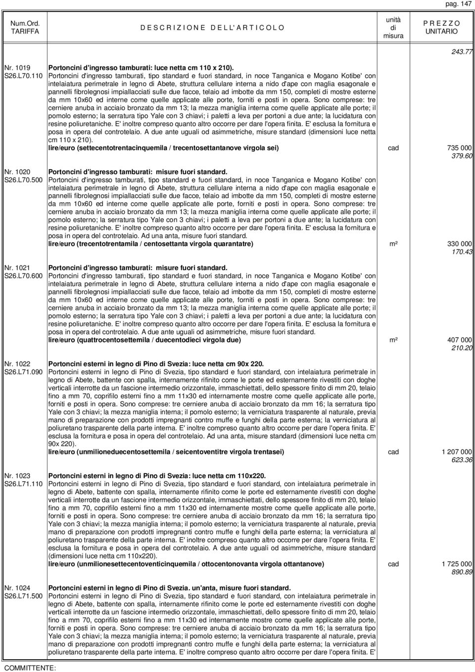 maglia esagonale e pannelli fibrolegnosi impiallacciati sulle due facce, telaio ad imbotte da mm 150, completi mostre esterne da mm 10x60 ed interne come quelle applicate alle porte, forniti e posti