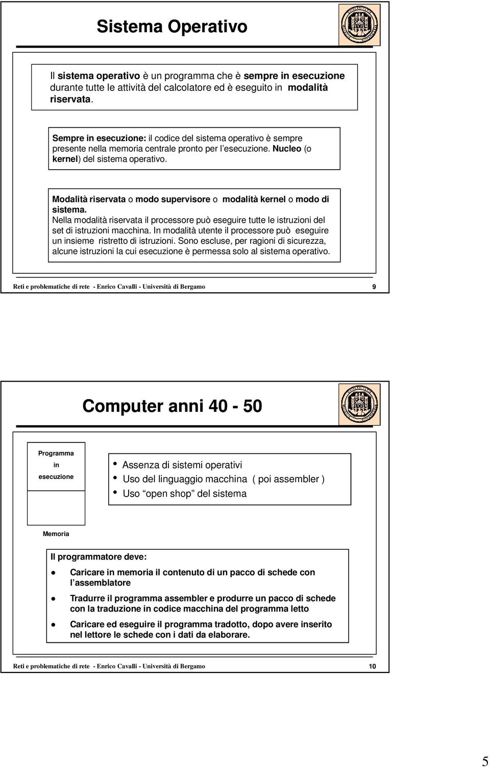 Modalità riservata o modo supervisore o modalità kernel o modo di sistema. Nella modalità riservata il processore può eseguire tutte le istruzioni del set di istruzioni macchina.