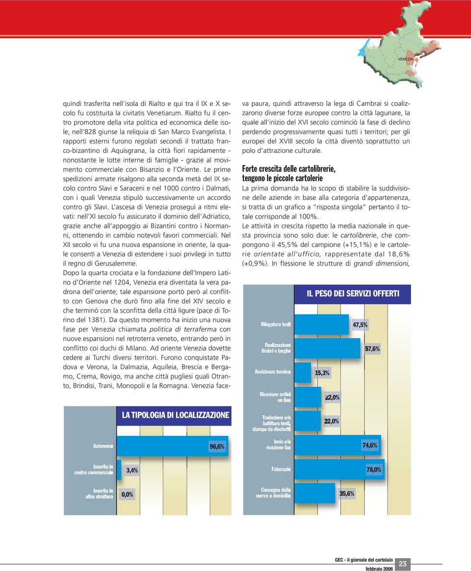 I rapporti esterni furono regolati secondi il trattato franco-bizantino di Aquisgrana, la città fiorì rapidamente - nonostante le lotte interne di famiglie - grazie al movimento commerciale con