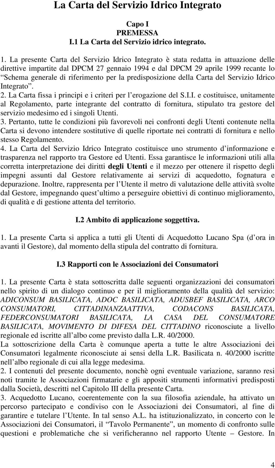 per la predisposizione della Carta del Servizio Id