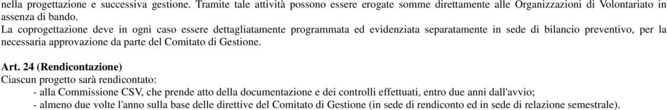 parte del Comitato di Gestione. Art.