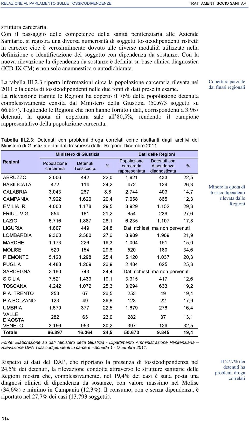 dovuto alle diverse modalità utilizzate nella definizione e identificazione del soggetto con dipendenza da sostanze.