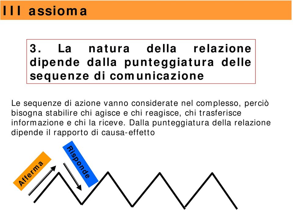 Le sequenze di azione vanno considerate nel complesso, perciò bisogna stabilire chi